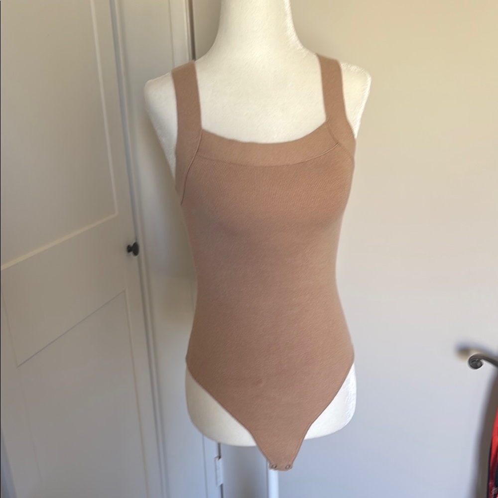 Abercrombie and Fitch Tan Sleeveless Bodysuit